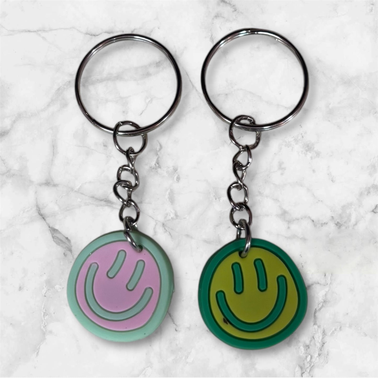Random Rubber Smiley Face Keychain