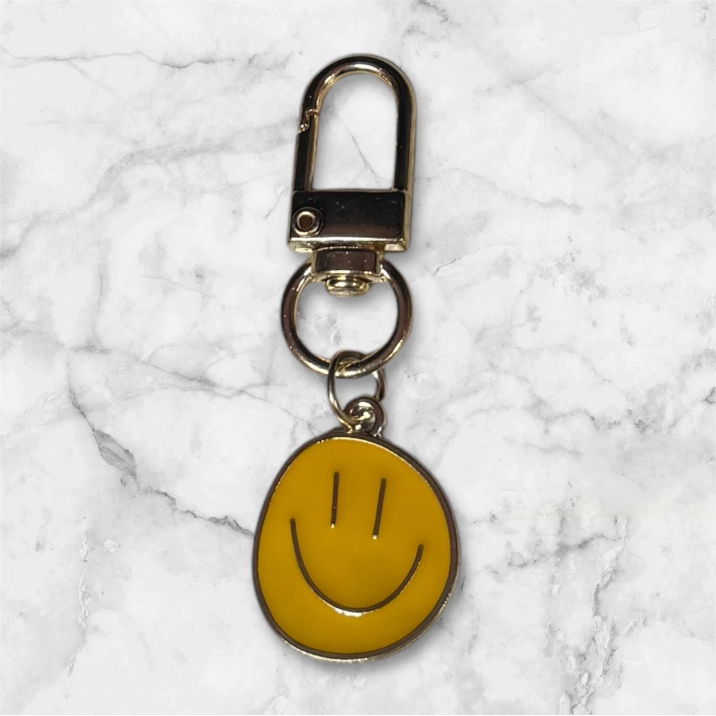 Metal Smiley Face Keychain