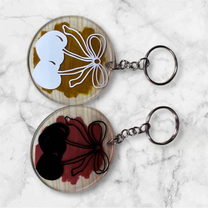 Cherry Bow Acrylic Keychain