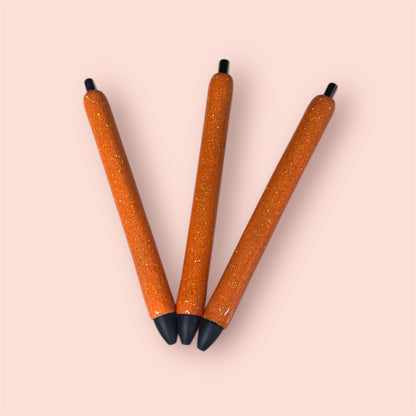 Orange Glitter Ball Point Pen