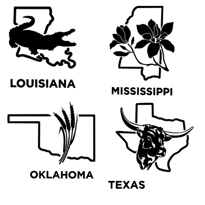 Large State car decal (12in X 12in)