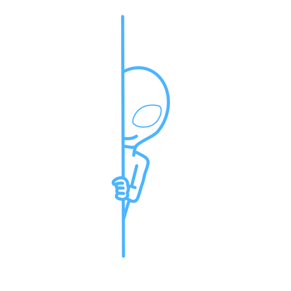 Peeking Alien Car Decal