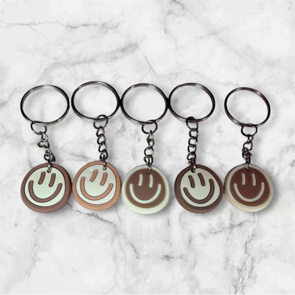 Random Rubber Smiley Face Keychain