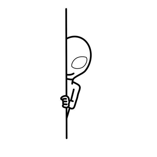 Peeking Alien Car Decal