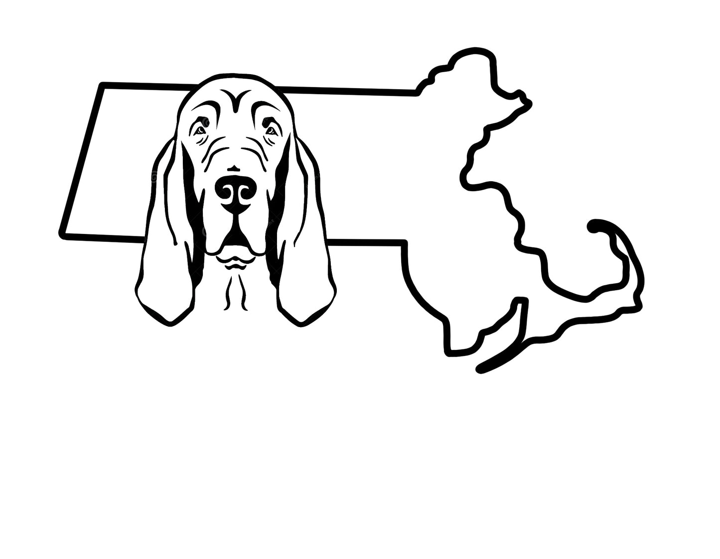 Bloodhound state car decal- leave your state in the note section