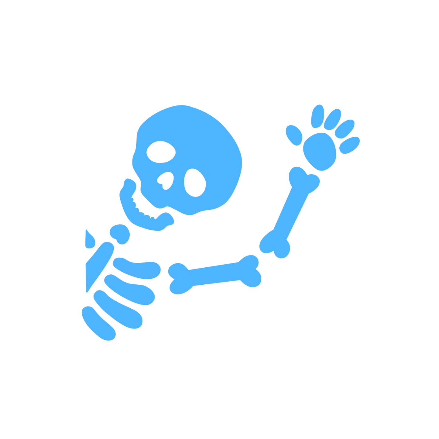 Waving skeleton car decal