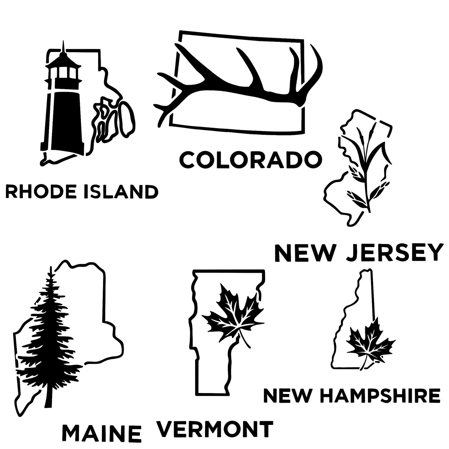 Large State car decal (12in X 12in)