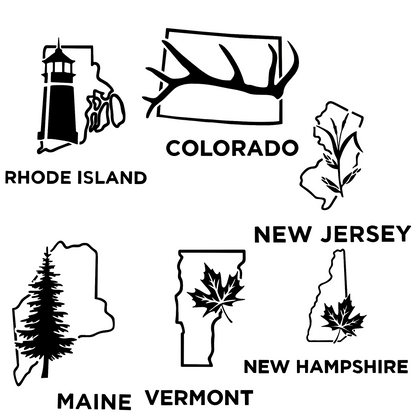 Large State car decal (12in X 12in)