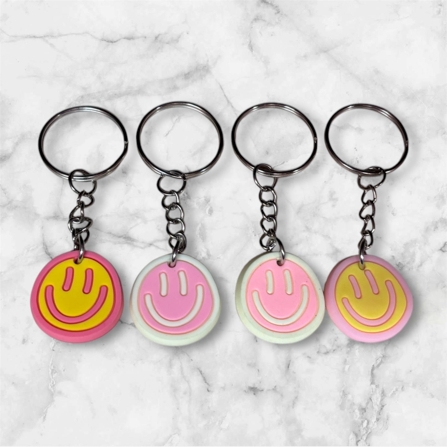 Random Rubber Smiley Face Keychain