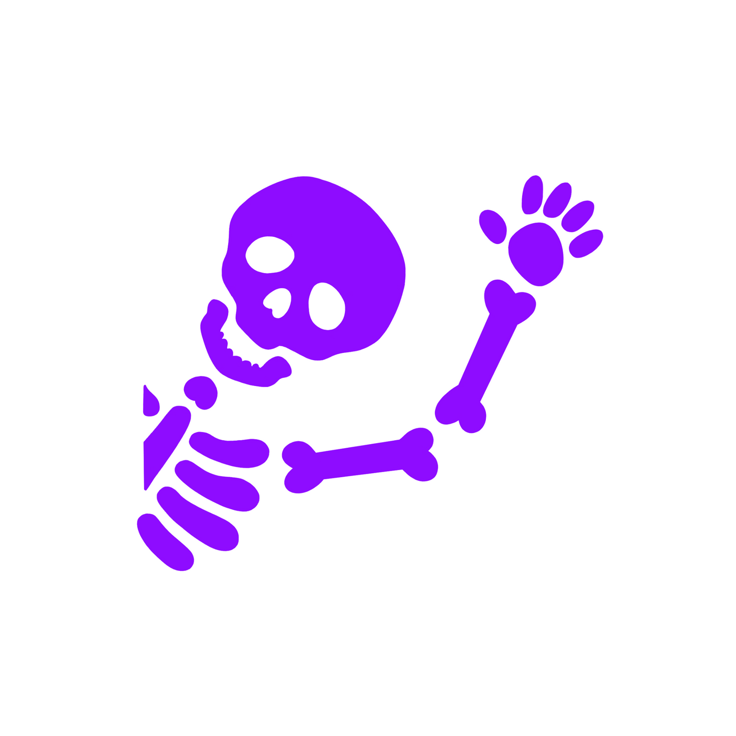Waving skeleton car decal