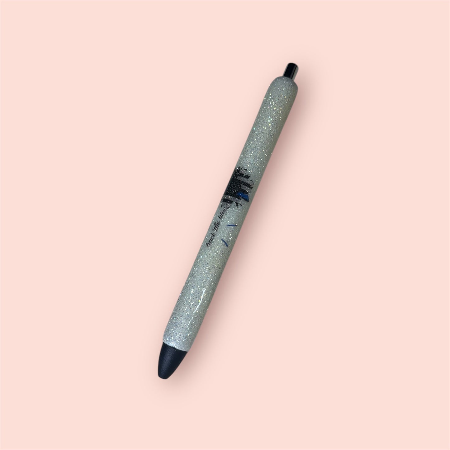 Back the Blue Glitter Ink Pen