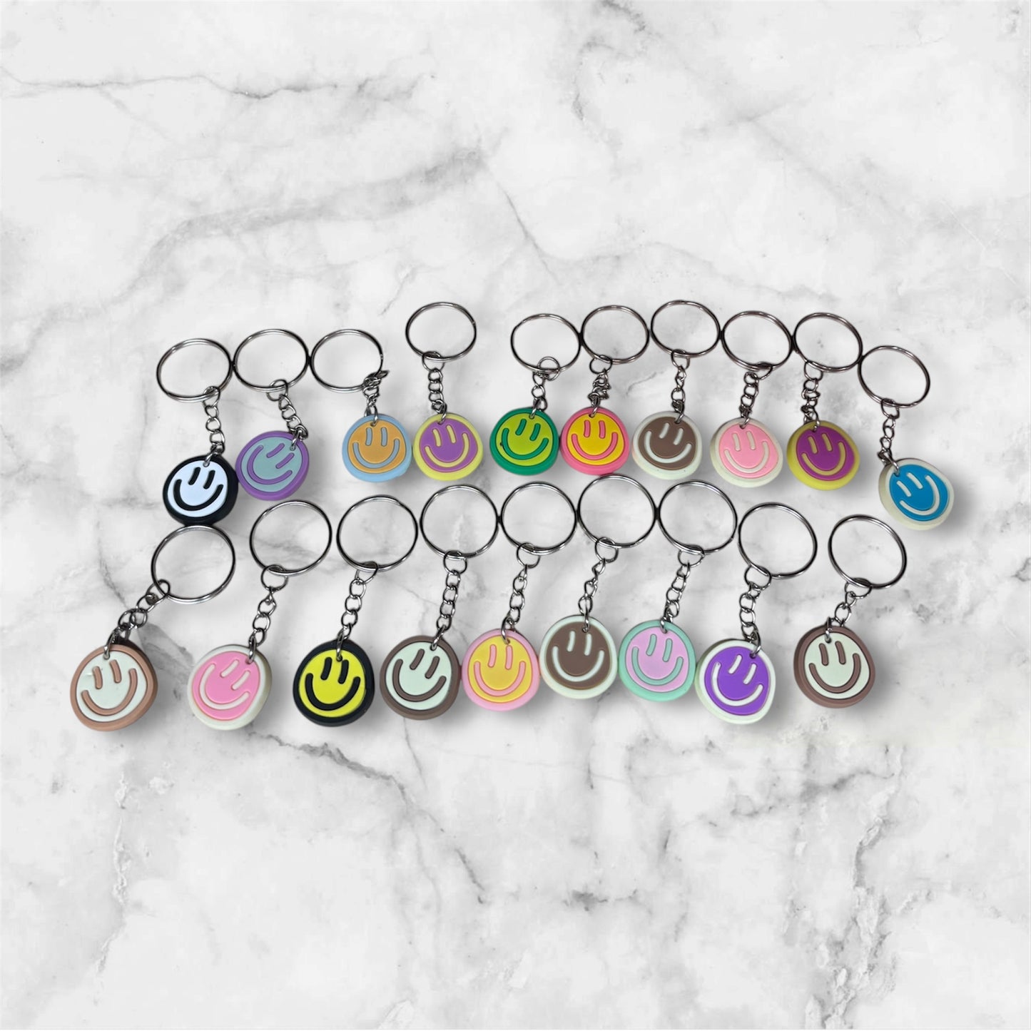 Random Rubber Smiley Face Keychain