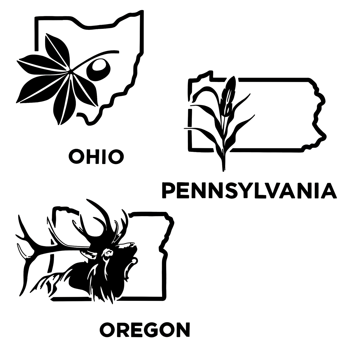 Large State car decal (12in X 12in)