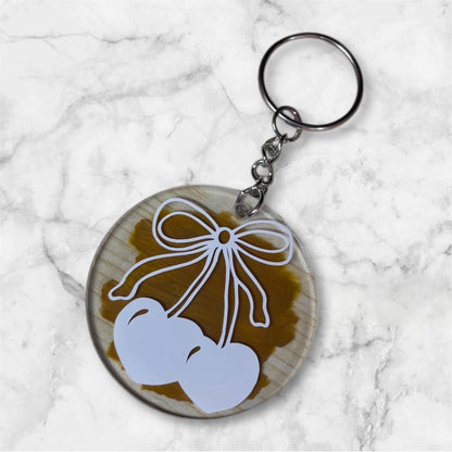 Cherry Bow Acrylic Keychain