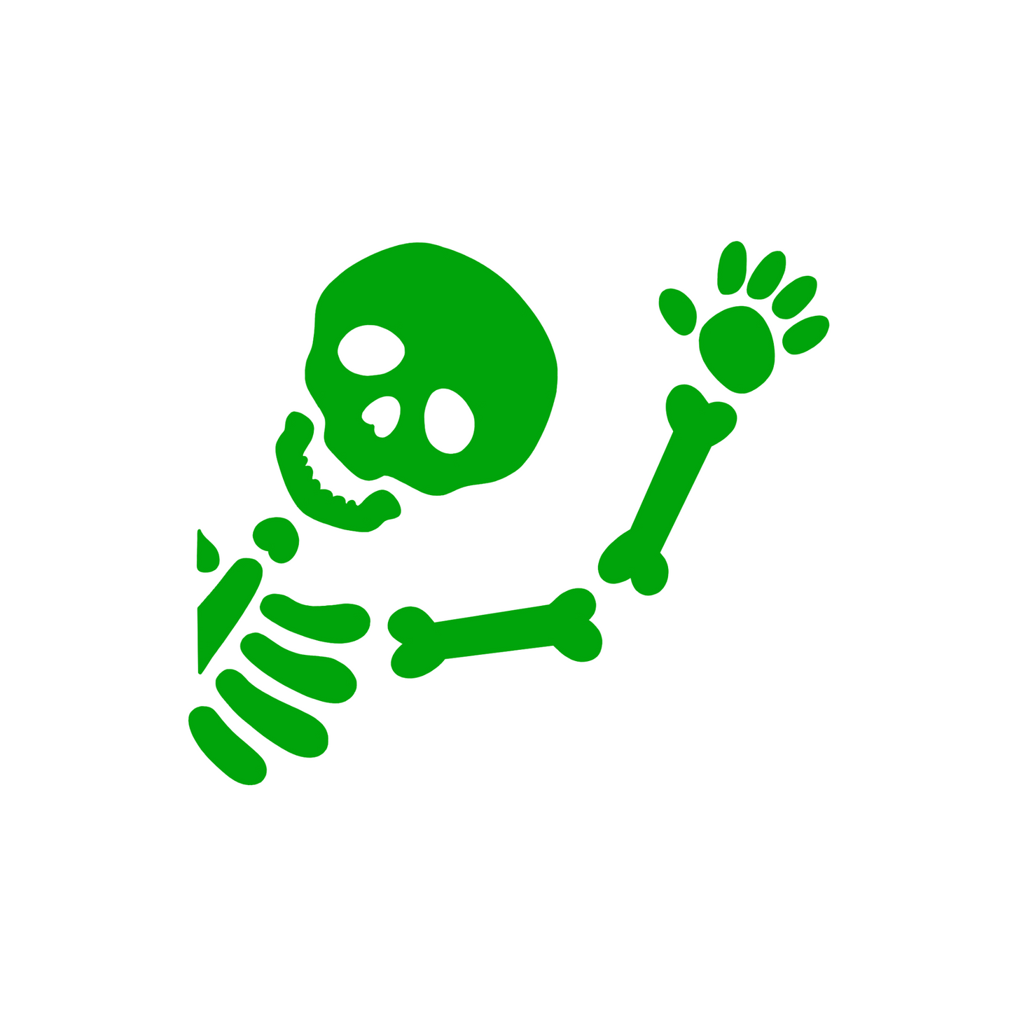 Waving skeleton car decal