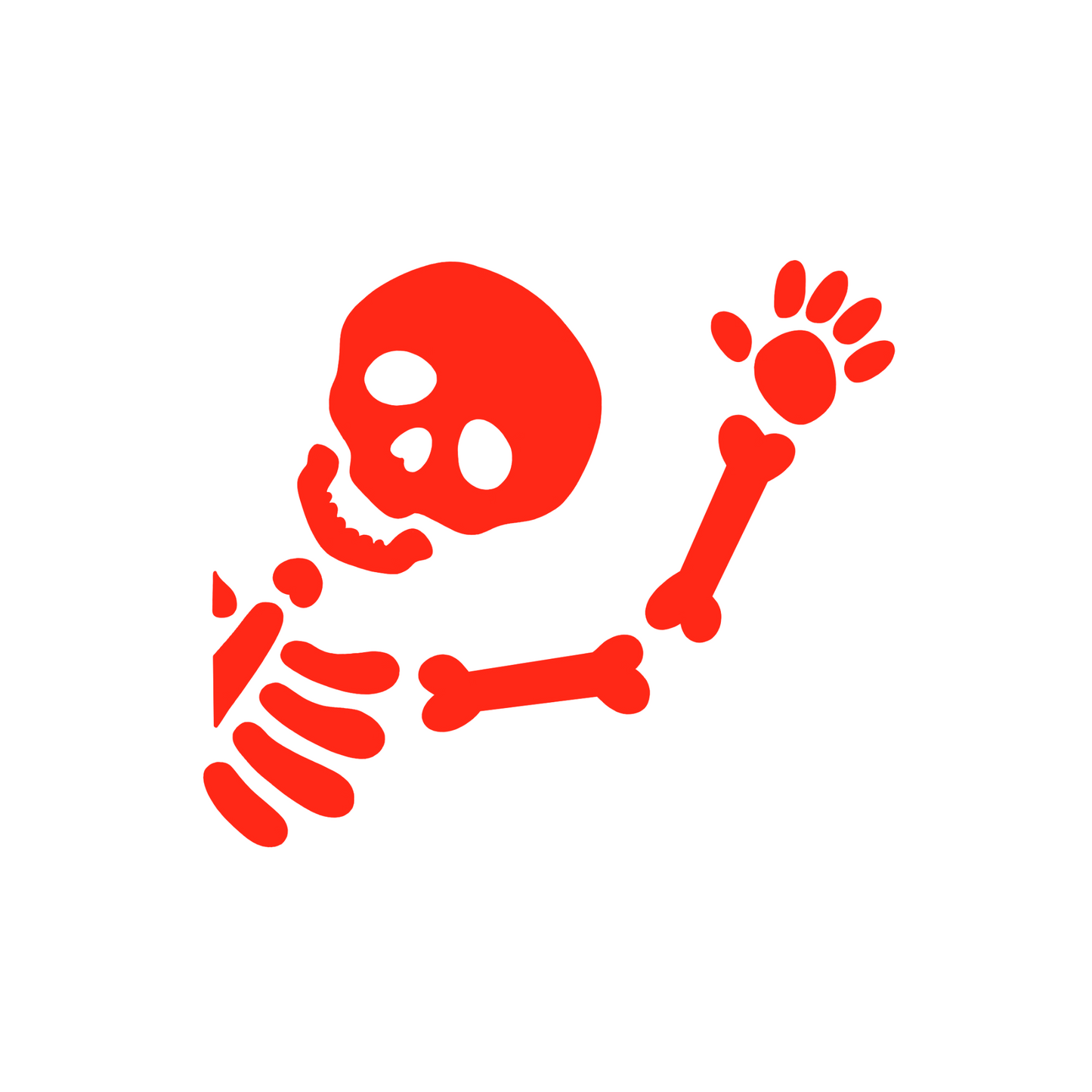 Waving skeleton car decal