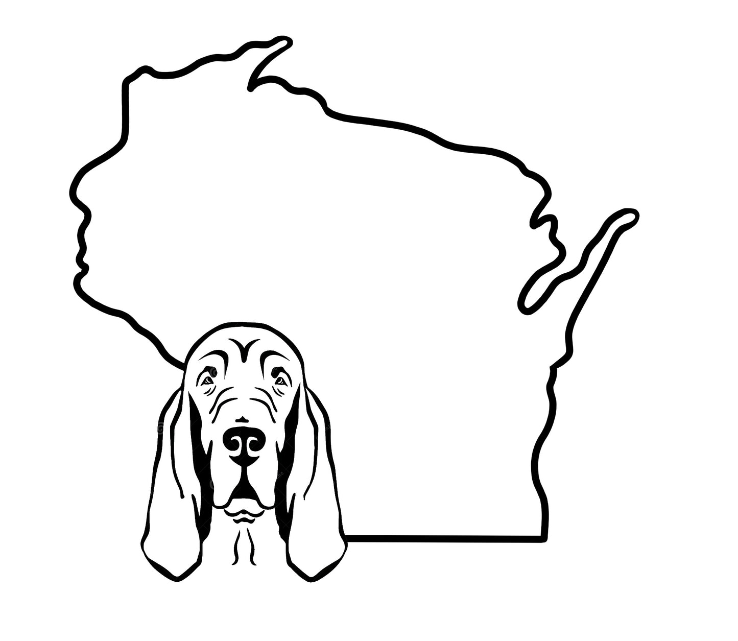 Bloodhound state car decal- leave your state in the note section