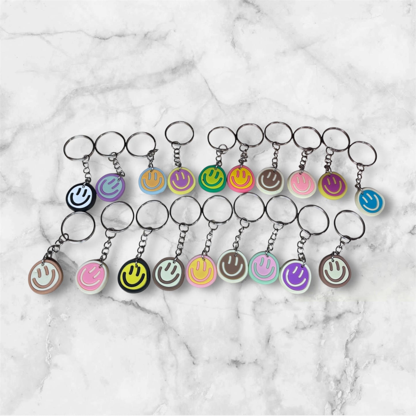 Random Rubber Smiley Face Keychain