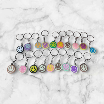 Random Rubber Smiley Face Keychain