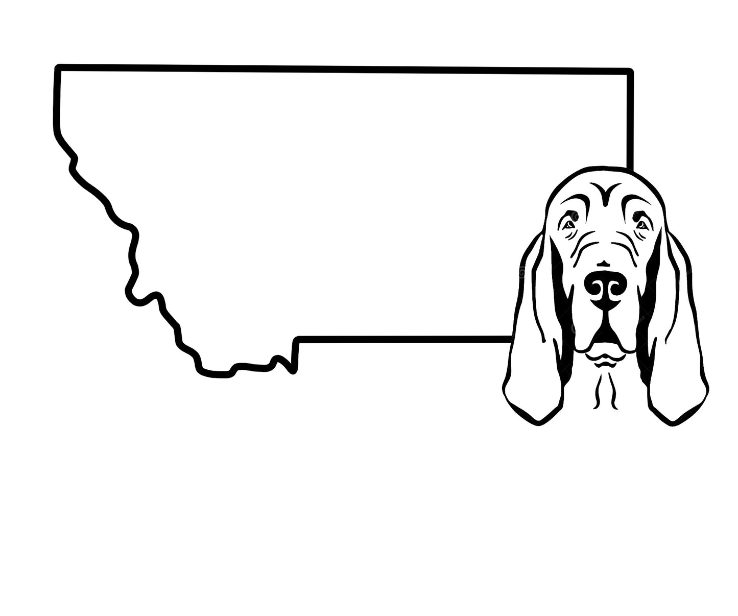 Bloodhound state car decal- leave your state in the note section