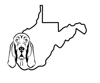 Bloodhound state car decal- leave your state in the note section