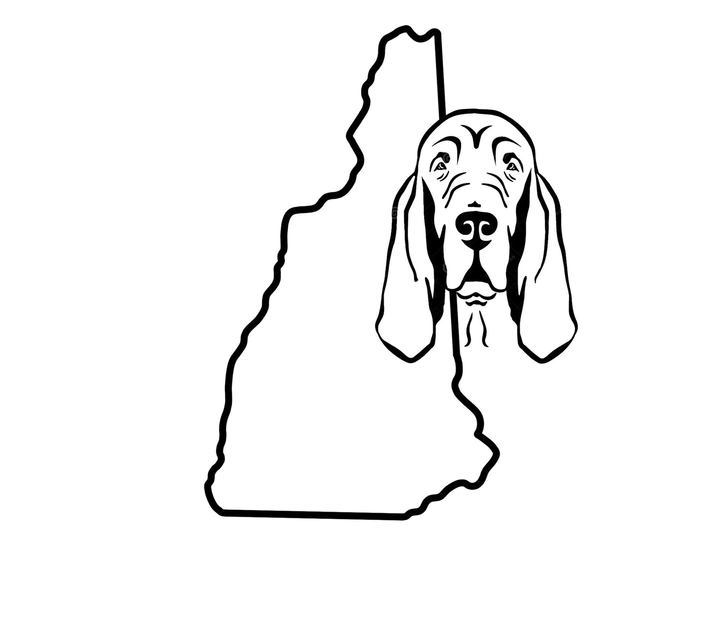 Bloodhound state car decal- leave your state in the note section