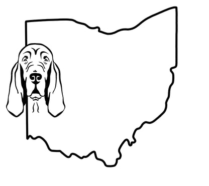 Bloodhound state car decal- leave your state in the note section