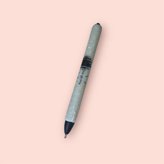 Back the Blue Glitter Ink Pen