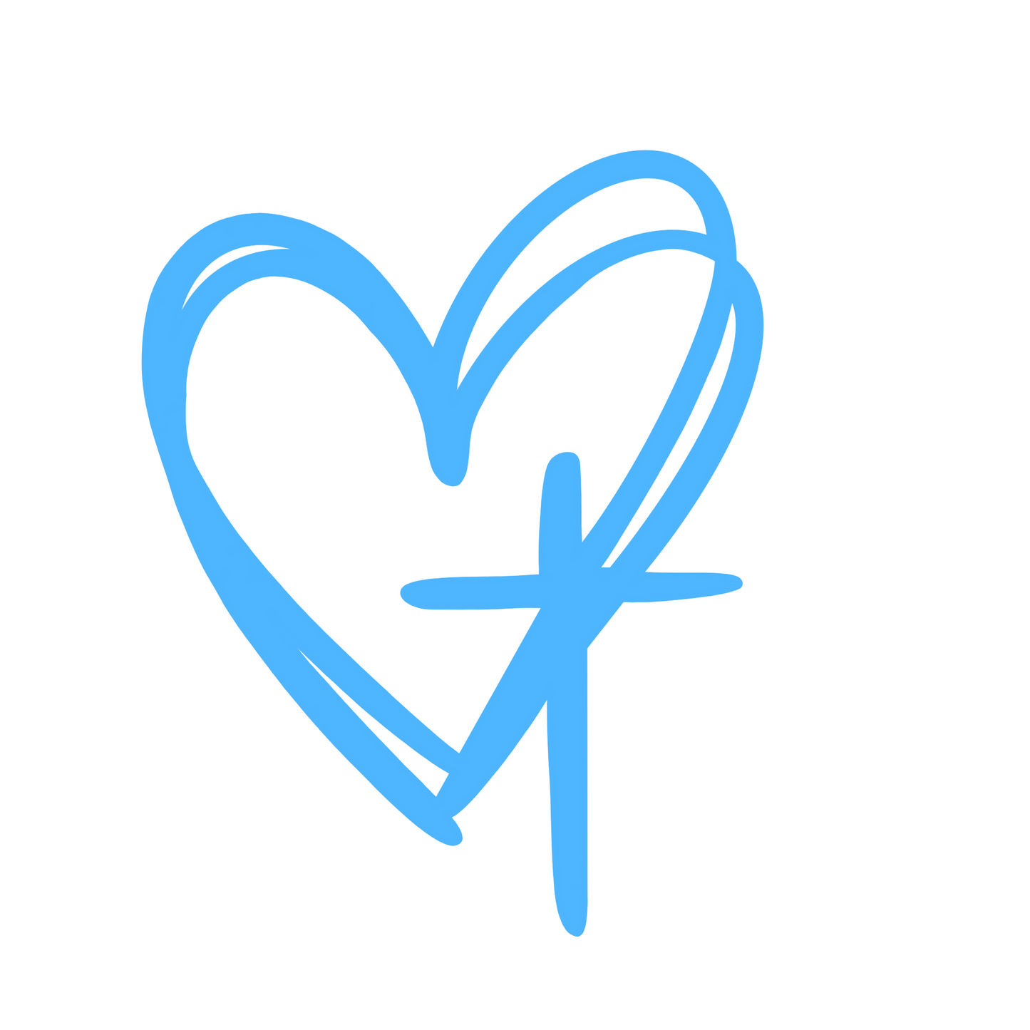 Heart with cross car decal