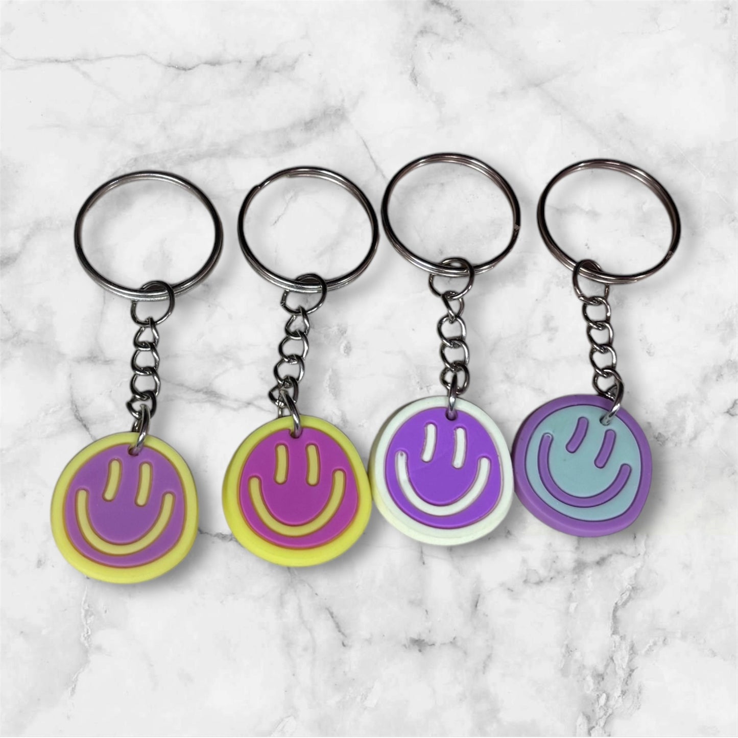 Random Rubber Smiley Face Keychain