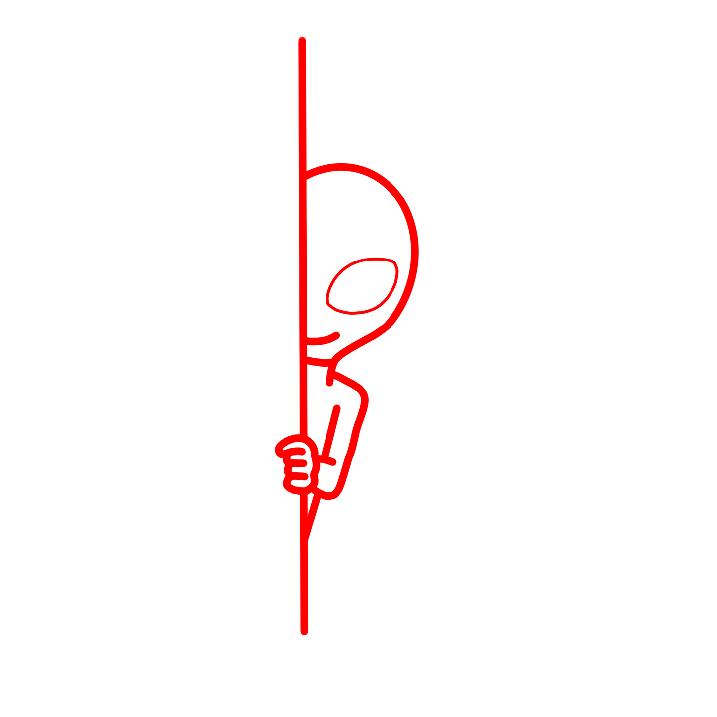 Peeking Alien Car Decal