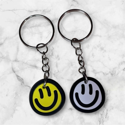 Random Rubber Smiley Face Keychain