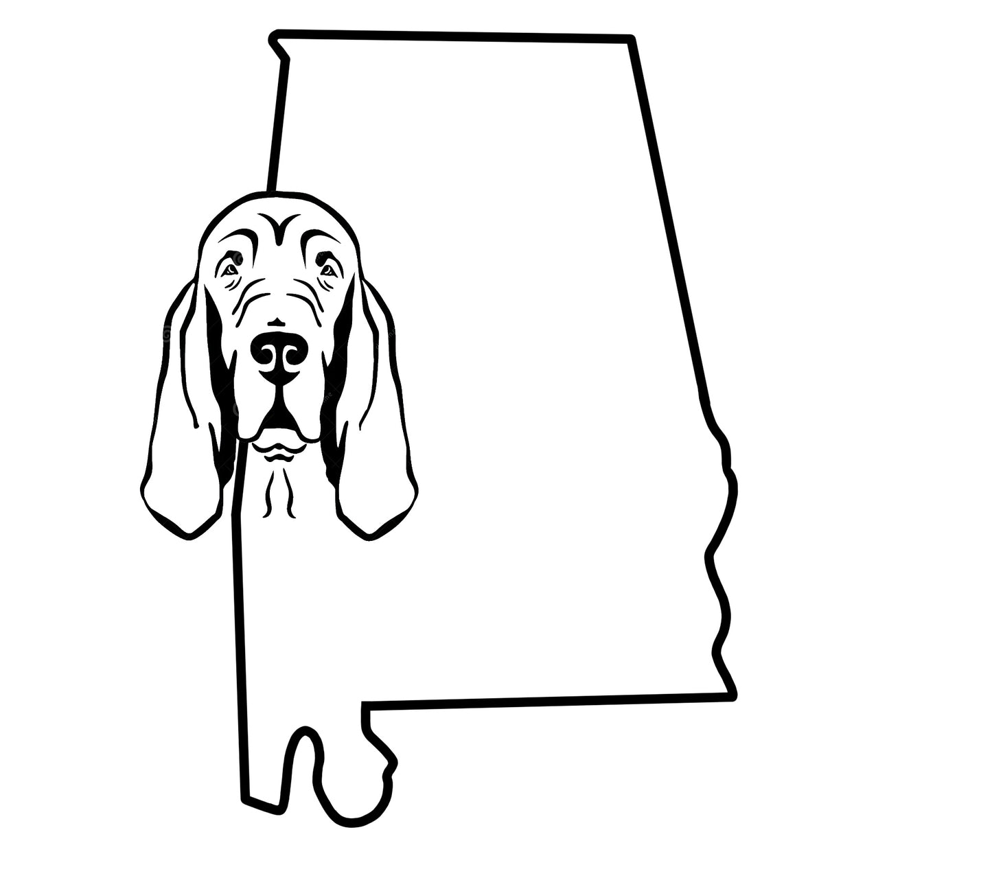 Bloodhound state car decal- leave your state in the note section