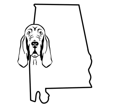 Bloodhound state car decal- leave your state in the note section