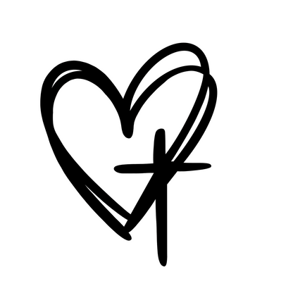 Heart with cross car decal