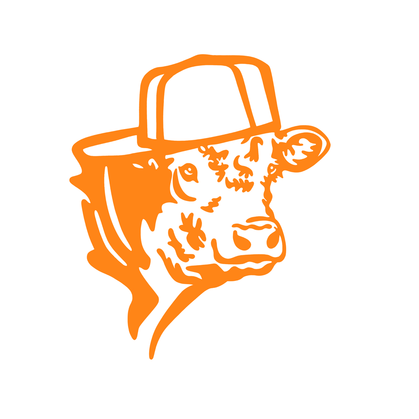 Backwards Hat Cow Car Decal