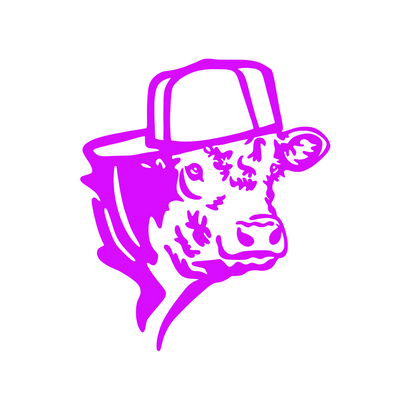 Backwards Hat Cow Car Decal