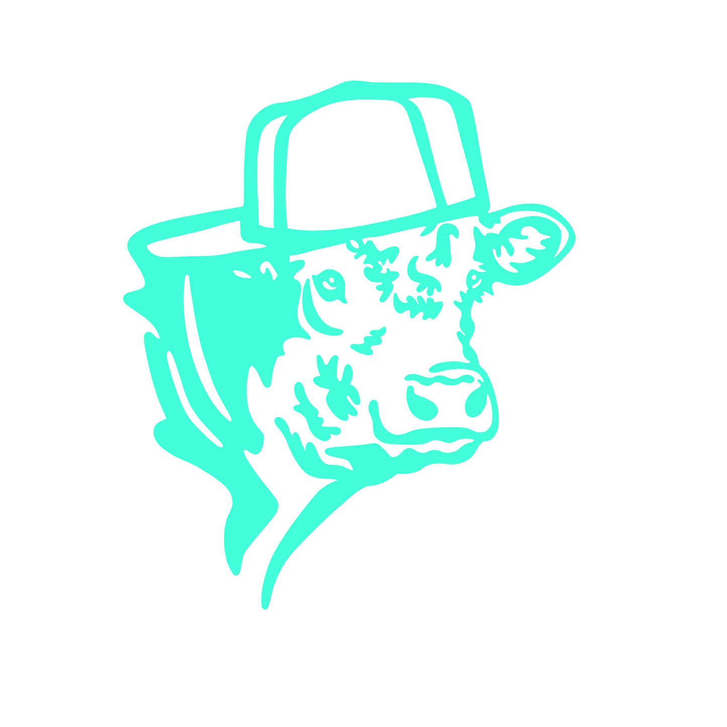 Backwards Hat Cow Car Decal