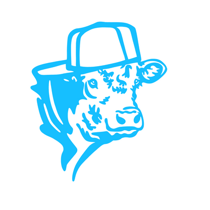 Backwards Hat Cow Car Decal