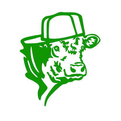 Backwards Hat Cow Car Decal