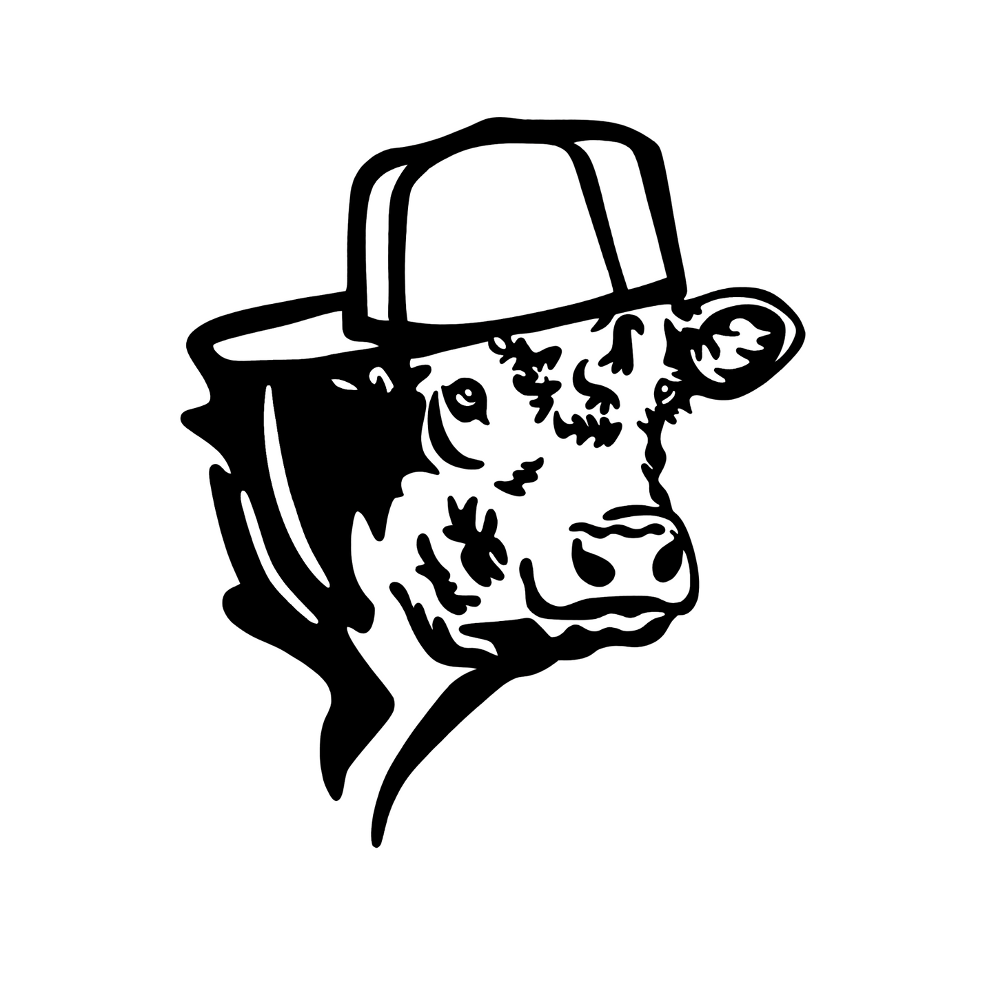 Backwards Hat Cow Car Decal