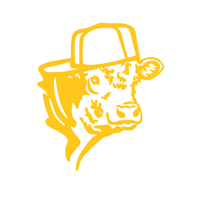Backwards Hat Cow Car Decal
